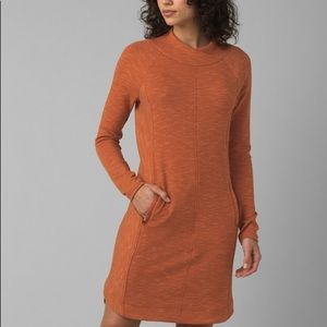 Prana Orange sindri sweatshirt long sleeve dress